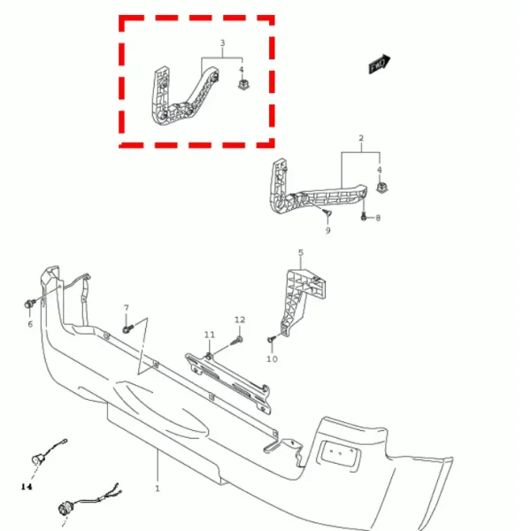 براکت سپر عقب سوزوکی ویتارا 2000 برند وارداتی
