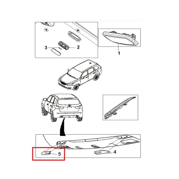 شبرنگ عقب چپ هایما S7 (فابریک کمپانی) ایساکو